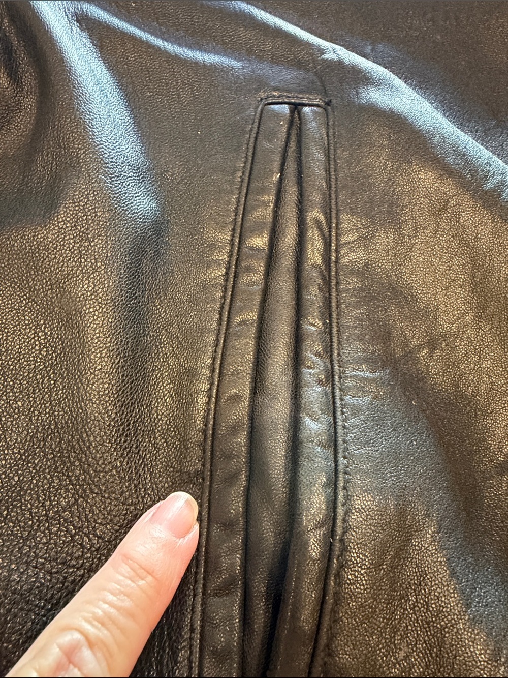 Hathaway Black soft Leather bomber Jacket customized Harley Davidson patch - Picture 9 of 13